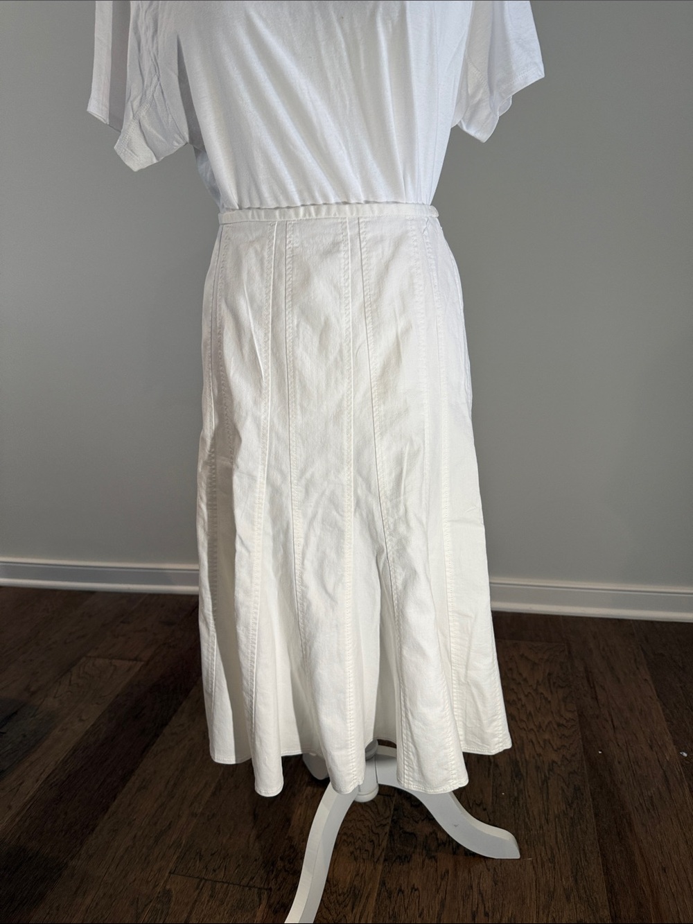 Westbound White Panel A-Line Midi Skirt